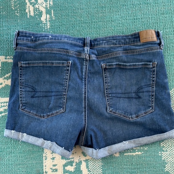 American Eagle Outfitters Blue Jean Shorts Cuffed Hem - Picture 4 of 5